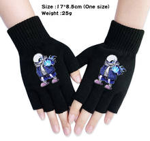 Undertale San Cartoon Knit Winter Warm Gloves Fashion Semi-finger Mittens fingerless Cartoon Gloves For Men Women 2024 - buy cheap