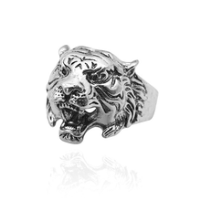 FYJS Unique Cool Men Party Gift Animal Jewelry Silver Plated Alloy Tiger Shape Finger Ring 2024 - buy cheap
