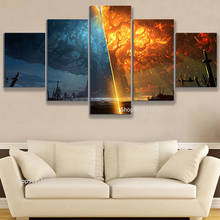 5 Piece Teldrassil Burning World of Warcraft Battle for Azeroth Game Posters Canvas Painting Wall Art for Home Decor frame 2024 - buy cheap