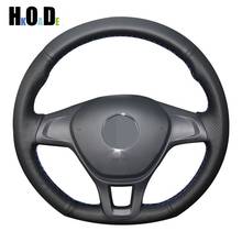 Black Genuine leather Hand-stitched Car Steering Wheel Covers for Volkswagen Mk7 New Polo 2014-2017 VW Golf 7 Car accessories 2024 - buy cheap