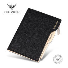 WILLIAMPOLO Canvas Men Wallet Cash Holder Removable Card Case For Driving License Coin Purse with Gift Box Man Wallet #181370 2024 - buy cheap