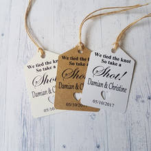 customized Wedding Favour Tags personalized Bridal shower bachelor We tied the knot so take a shot with Names gift tags lables 2024 - buy cheap