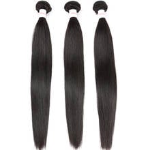 Extensão de cabelo humano peruano, 3 pacotes de extensões de fio natural remy, de cor natural, pode ser tingida 2024 - compre barato