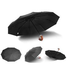 Cammitever resistente ao vento dobrável guarda-chuva automático masculino auto luxo grande à prova de vento guarda-chuvas para homem chuva revestimento preto 10 k 2024 - compre barato