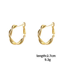 Big Hoop Earrings Gold Plated Round Ear Rings For Women Girl Geometric 2021 Statement Circle Earring Fashion Jewelry Brincos 2024 - buy cheap