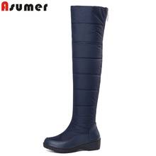 ASUMER 2021 New keep Warm Snow Boots For Women Platform Shoes Thigh High Boots Zip Thick Fur Over The Knee Boots EUR Size 35-44 2024 - buy cheap