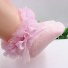 2-8 Year Children's lace socks baby cotton girl bow princess socksversion of the new children's angel Bow red and pink girl sock 2024 - buy cheap