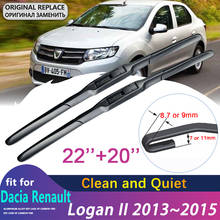 Стеклоочистители переднего ветрового стекла для Dacia Renault Logan II 2013 ~ 2015 2014, стеклоочистители для автомобиля, аксессуары для стеклоочистителя 20 дюймов + 22 дюйма 2024 - купить недорого