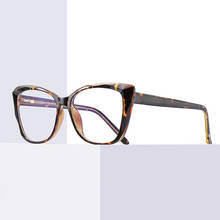 Óculos de armação de plástico com borda completa, óculos antirreflexo com raios azuis estilo feminino 2024 - compre barato