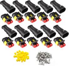 5 sets Kit 2 Pin Way AMP Super seal Waterproof Electrical Wire Connector Plug for Car Auto 2 Pin Way Sealed 2024 - buy cheap