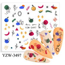 Наклейка для дизайна ногтей абстрактная лицевая наклейка с животными и цветами, наклейка для маникюра, слайдеры, Водные наклейки, наклейки для ногтей, фольга, украшения для дизайна ногтей 2024 - купить недорого