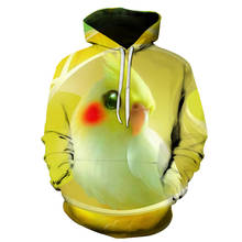 Inverno masculino hoodie pequeno pássaro amarelo 3d impressão engraçado animal camisolas com capuz casual oversized 2024 - compre barato