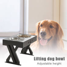 Adjustable Dog Bowls Stand Raised with Stainless Steel Bowls Adjusts to 3 Heights for Medium Large Dogs and Pets E7 2024 - buy cheap