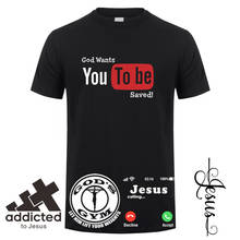 Camiseta de verano para hombre, camisa de manga corta de algodón, divertida, de Jesús, Cristiano 2024 - compra barato
