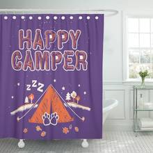 Orange Baby Happy Camper Screen Camp Kids Tent Stars Shower Curtain Waterproof Polyester Fabric 60 x 72 Inches Set with Hooks 2024 - buy cheap