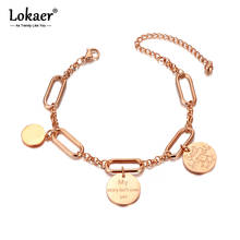 Lokaer Trendy Stainless Steel Best Friends Charm Bracelets Bangle For Women Girls Bohemia Chain Link Bracelet Jewelry B20029 2024 - buy cheap