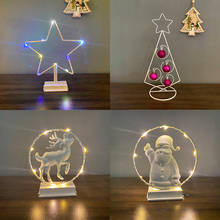 Decorações de natal com luzes de estrelas led, decoração de casa com árvore de natal, suprimentos para festa para crianças 2024 - compre barato