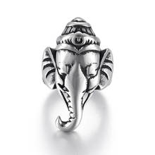 Cuentas de elefante de acero inoxidable pulido, abalorios de Metal con agujero grande de 8mm, dijes deslizantes para pulsera DIY, accesorios para hacer joyas 2024 - compra barato
