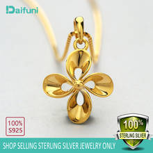 Bohemian Flower Pendant Necklaces Golden Slim Box Chains Necklaces 925 Sterling Silver Women Men Jewelry Friendship Gift 2024 - buy cheap