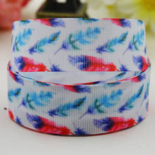 22mm 25mm 38mm 75mm Ruban satin feather printed Grosgrain Ribbon Hair Accessories party decoration 10 Yards X-02446 2024 - buy cheap