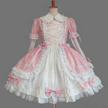 Vintage sweet lolita dress palace lace bowknot peter pan collar victorian dress kawaii girl lolita gothic op loli cosplay 2024 - buy cheap