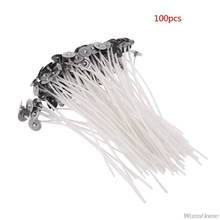 100 pçs vela wicks 12cm algodão núcleo pré encerado com sustentadores para vela que faz f17 21 dropshipping 2024 - compre barato