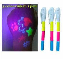 Bolígrafo mágico fluorescente UV de 3 colores, Combo de papelería creativa, bolígrafo de tinta Invisible, papelería de oficina, suministros escolares, bricolaje secreto 2024 - compra barato