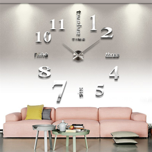 3d Diy Large Wall Clock Modern Design Silent Oversize Digital Clock for Living Room Acrylic Mirror Wall Sticker Home Decor 2024 - buy cheap