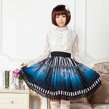 Princess sweet lolita skirts Originally Japanese Blue Gothic Dark Moon Night Bat Halloween Short Skirt with Pleats GZWY080 2024 - buy cheap