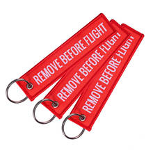 1 Piece Fashion Remove Before Flight Tags Keychain Keyring Rectangle Polyester Embroidery Message Multicolor 13*3CM 2024 - buy cheap