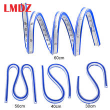 LMDZ-Regla curva Flexible para dibujo, herramienta de plástico para Patchwork de vinilo, costura francesa, reglas de dibujo curvadas, 30cm, 40cm, 50cm, 1 ud. 2024 - compra barato