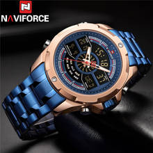 Naviforce relógio masculino de quartzo, relógio digital esportivo militar de aço inoxidável com cronógrafo, de marca de luxo para homens 9170 2024 - compre barato