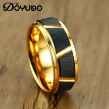 DOYUBO Tide Men Gold Color Pure Tungsten Steel Rings Accessories Hip Hop Style Male Party Ring Engrave Logos Fine Jewelry DA113 2024 - buy cheap