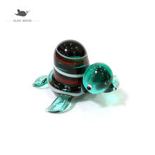 Decoração de aquário mini tartaruga fundido à mão multi-cor arte vidro mar estatuetas de animais ornamentos coleção presentes para crianças 2024 - compre barato