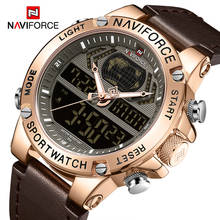 Naviforce relógio masculino de luxo, relógio militar esportivo digital cronógrafo de quartzo, relógio de pulso luminoso à prova d'água 2024 - compre barato