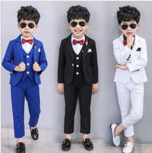 2019 wedding Flowers Boys Suits Blazers Formal Children sets Tuxedo Dress Party clothing 3pcs vest pant coat ceremony Costumes 2024 - buy cheap