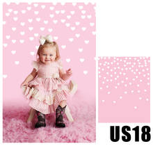 HUAYI-Fondo de fotografía para el Día de San Valentín, telón de fondo con diseño de corazón de amor, pata de gallo rosa, recién nacidos, bebé, niño, estudio, US-18 2024 - compra barato