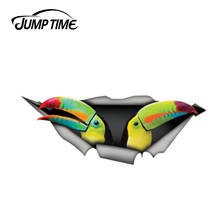 Jump Time 13cm x 4.8cm Keel-billed Toucan Car Decal 3D Pet Graphic Vinyl Decal Car Window Laptop Bumper Animal Car Stickers 2024 - buy cheap