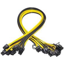 Cable de alimentación GPU para tarjetas de imagen, placa de separación de servidor de minería, 6 pines, PCI-E a 8 pines (6 + 2), PCI-E (macho a macho), 50cm, 10 Uds. 2024 - compra barato