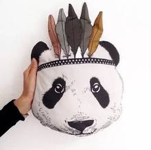 INS birthday present Baby Kid Child Stuffed Toy Pillow baby room pram decoration Bed Sofa Decor Indian Panda Cushion For Gift 2024 - buy cheap