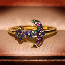 Anillos de circonita de colores para mujer, joyería de compromiso de boda, bonito anillo de regalo 2024 - compra barato