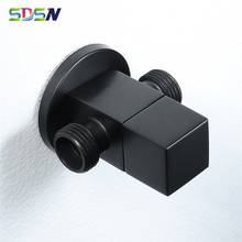 Black Angel Valve SDSN Double Hole Bathroom Angle Valve Black Filling Valves Toilet Angle Faucet Bathroom Basin Faucet Valve 2024 - buy cheap