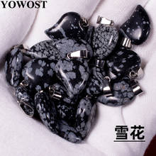 Wholesale 10Pcs/Lot Natural Stone Snow Pendants Crooked Heart Shape Dangle Beads Women jewelry QV0096 2024 - buy cheap