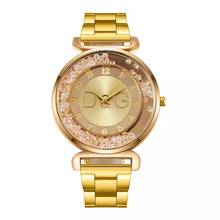 Dqg relógio de pulso quartzo feminino, relógio de marca de luxo estiloso para mulheres em aço inoxidável 2020 2024 - compre barato