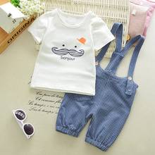Kids Boys Summer Clothing Set Fashion Cotton T-shirts+bib Shorts 2pcs Infant Newborn Outfits For Baby Tracksuit 2024 - buy cheap