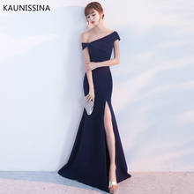 KAUNISSINA New Elegant Mermaid Evening Dress Gown One Shoulder Sexy High Slit Prom Long Dress Party Gown Vestido 2024 - buy cheap