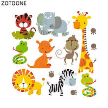 ZOTOONE Big Size Stickers Animal Set Patches for Kids Iron on Tiger Patch for Clothing Diy Heat Transfer Clothes Appliques E 2024 - buy cheap