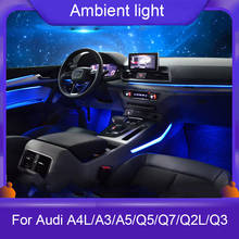 Atualizar interior led atmosfera decorativa painel de luz da porta decoração guarnição do carro luz ambiente para audi a3 a4l a6l a5 q2l q3 q5 q7 2024 - compre barato