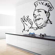 Adesivo de parede decorativo de chef, adesivo autoadesivo para decoração de casa de cozinha, acessórios de design de parede 2024 - compre barato