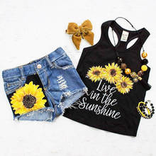 Sunflower Toddler Baby Girl set Clothes sleeveless letter  Vest Tank Top+Short Pants Summer Outfits set clothes 2024 - купить недорого